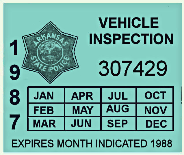 (image for) 1987 Arkansas Inspection Sticker